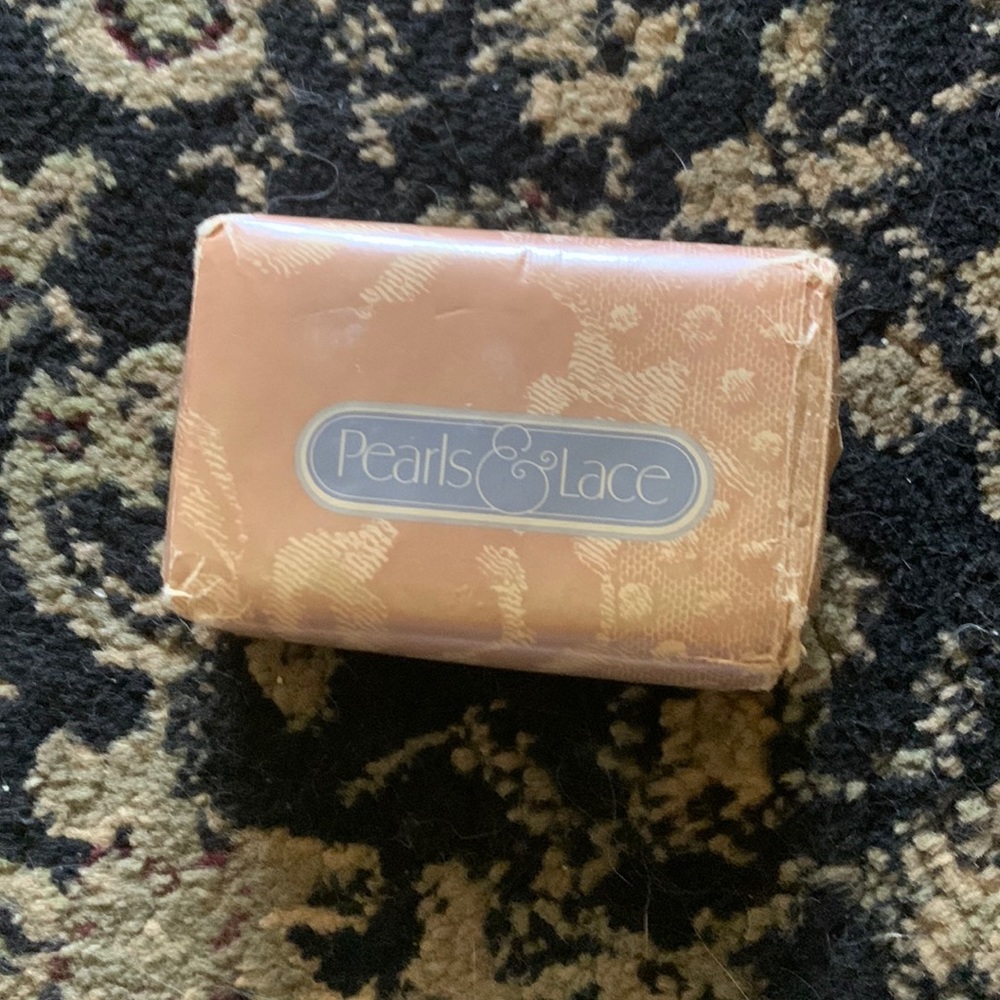 Vintage never used pearls & lace bar soap